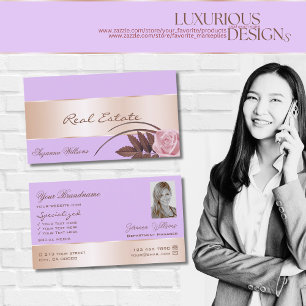 Lila Roos Gold Decor Prachtige ventilator met foto Visitekaartje