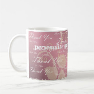 lila,roos, goud, zilver, dank + je, bloemen, koffiemok