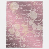 lila, roos, goud, zilver, dank + jou, bloemen, fleece deken (Voorkant)