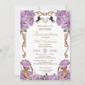 Lila Roos Licht Paarse Ranchera Quinceanera Kaart (Voorkant)