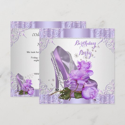 Lila Roos met hoge hiel- en oorlogen op zaterdag 2 Kaart (Voorkant / Achterkant)