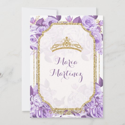 Lila Roos Mexicaan Charra 15 Anos Uitnodiging 2 (Achterkant)