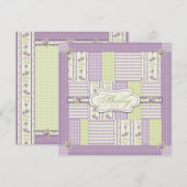 Lila Roos Quilt Card Square Kaart (Voorkant / Achterkant)