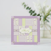 Lila Roos Quilt Card Square Kaart (Staand voorkant)