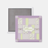 Lila Roos Quilt TY Magnet 2 (Voorkant / Achterkant)