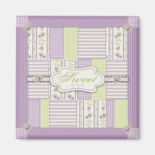 Lila Roos Quilt TY Magnet 2 (Voorkant)