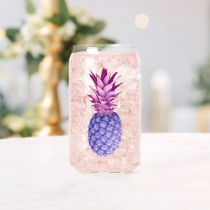 Lila & Roze Ananas Blikvorm Glas