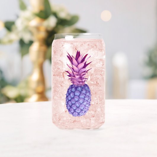 Lila & Roze Ananas Blikvorm Glas (Insitu (Huwelijk))