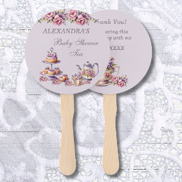 Lila Roze Bloemen Tea Party Baby shower Handwaaier
