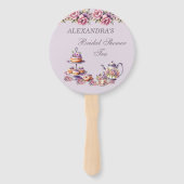 Lila Roze Bloemen Tea Party Vrijgezellenfeest Handwaaier (Voorkant)