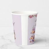 Lila Roze Bloemen Tea Party Vrijgezellenfeest Papieren Bekers (Rechts)