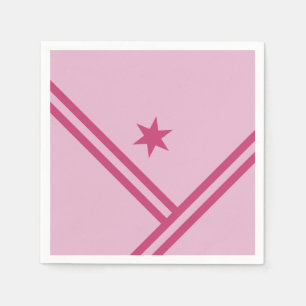 Lila Roze Diagonale Strepen Ster Moderne Grafiek Servet