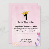 Lila Roze en Goud Minimalistisch 1 Jaar Jubileum Save The Date (Voorkant / Achterkant)