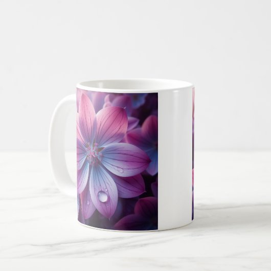 Lila roze en Paarse lentebloem Koffiemok (Voorkant links)