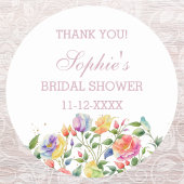 Lila Roze Heldere Rozen Vrijgezellenfeest Dank u Ronde Sticker