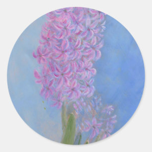 Lila roze hyacinth Vloerschilderij Ronde Sticker