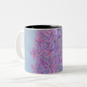 Lila roze hyacinth Vloerschilderij Tweekleurige Koffiemok