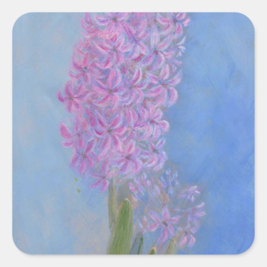 Lila roze hyacinth Vloerschilderij Vierkante Sticker (Voorkant)