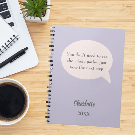 Lila roze ivoor inspirerend doel citaat notitieboek