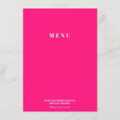 Lila Roze Menu Eenvoudige formele bruiloft (Achterkant)