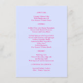 Lila Roze Menu Eenvoudige formele bruiloft (Voorkant)