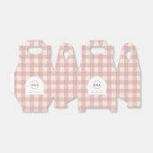 Lila roze plaid gingham preppy bruiloft gunstbox bedankdoosjes (Uitgevouwen)