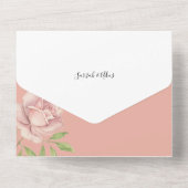 Lila Roze Rozen Waterverf Handgeschilderd All In One Uitnodiging (Achterkant)