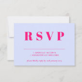 Lila Roze RSVP Huwelijksreactie Kaartje (Voorkant)