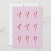 Lila roze sprenkels meisje ijsje 1e verjaardag kaart (Achterkant)