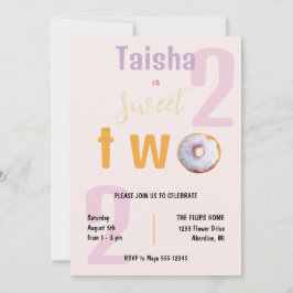 Lila Roze Sprinkle Donut Waterverf Illustratie