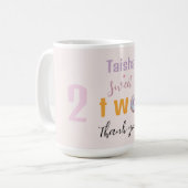 Lila Roze Sprinkle Donut Waterverf Illustratie Koffiemok (Voorkant links)