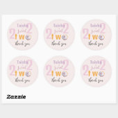 Lila Roze Sprinkle Donut Waterverf Illustratie Ronde Sticker (Vel)