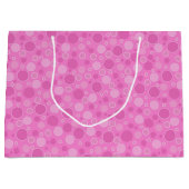 Lila roze tinten met polka dots in retro sixties groot cadeauzakje (Voorkant)