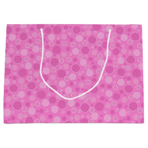 Lila roze tinten met polka dots in retro sixties groot cadeauzakje