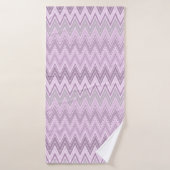 Lila, roze, zigzag badhanddoek (Badhanddoek)