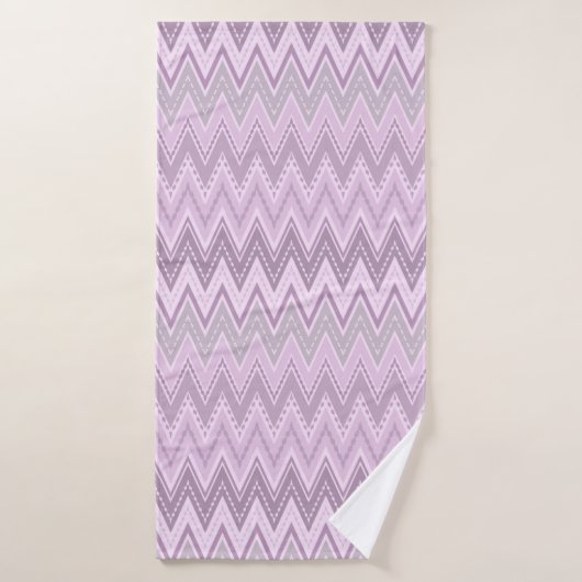 Lila, roze, zigzag badhanddoek (Badhanddoek)