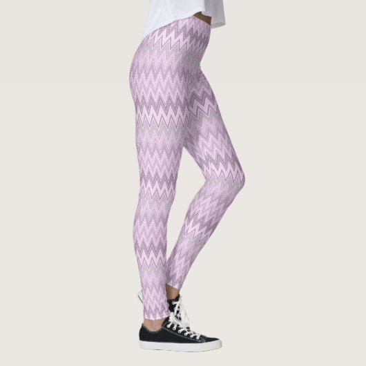 Lila, roze, zigzag leggings (Rechts)