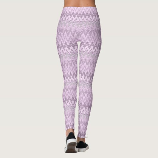 Lila, roze, zigzag leggings (Achterkant)