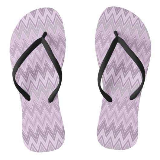 Lila, roze, zigzag teenslippers (Voetbed)