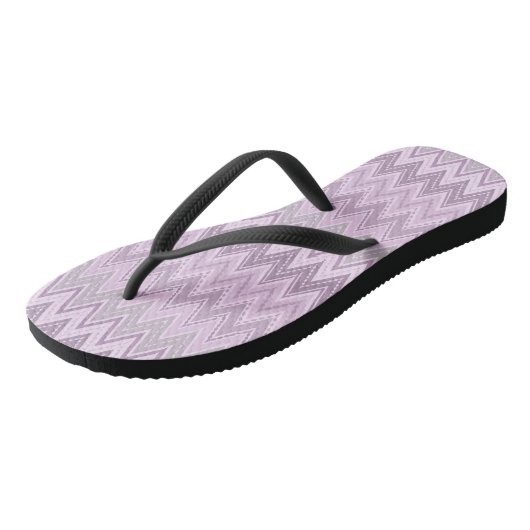 Lila, roze, zigzag teenslippers (Schuin)