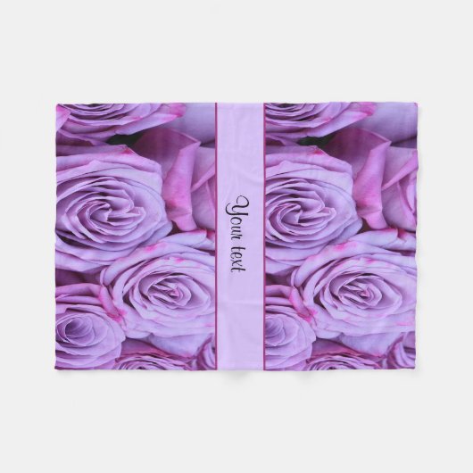 Lila Rozen Fleece Deken (Voorkant (Horizontaal))