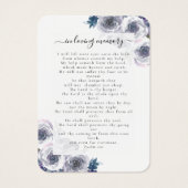 Lila Rozen Foto Funeral Memorial Poem Kaart (Achterkant)