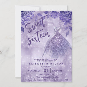 Lila rozen moderne Glitter-jurk zestien Kaart