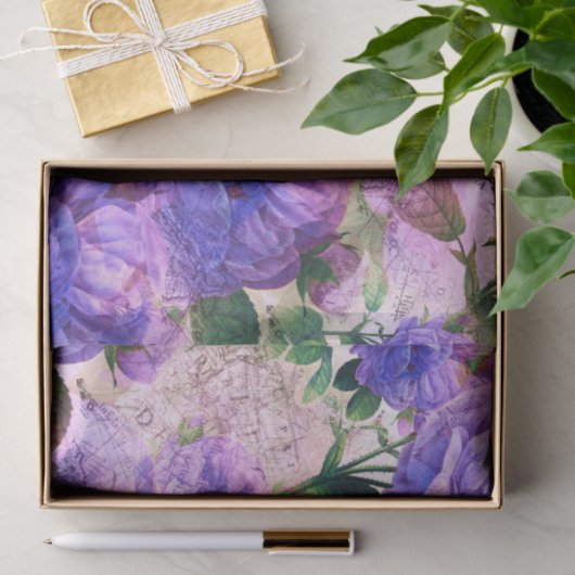 Lila  Rozen ontkoppeling Tissuepapier (Geschenk)