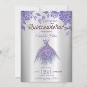 Lila rozen romantisch Glitter jurk Quinceañera I Kaart (Voorkant)