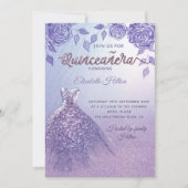 Lila rozen romantische glitter jurk Quinceañera in Kaart (Voorkant)
