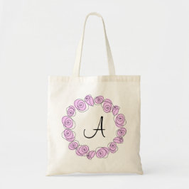 Lila Rozen rond monogram canvas tas