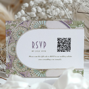 Lila RSVP  Art Nouveau Deco Mucha invoegen Kaart