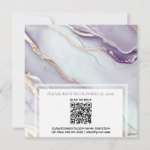 *~* LILA RSVP QR GOUD MARMER AR66 Bruiloft Kaart (Achterkant)