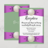 Lila & Sage Groen Parellint Bruiloft Receptie Kaart (Voorkant / Achterkant)